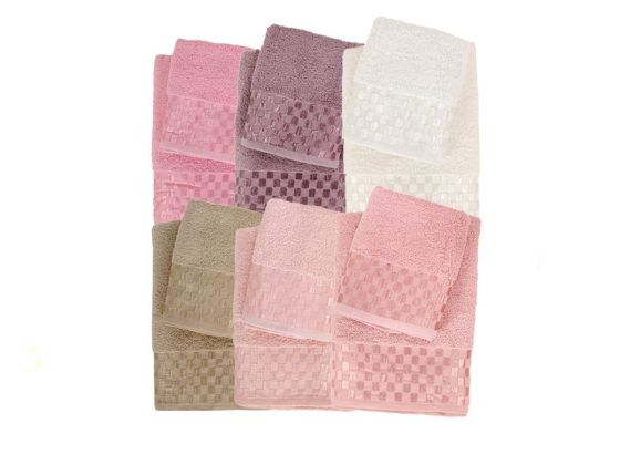 Bambu Soft Dama Desenliı Banyo Havlu Takımı 6 Renk