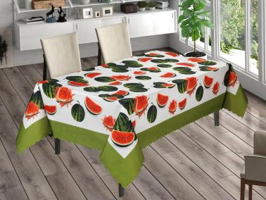 Çeyiz Diyarı Punnet Mutfak ve Bahçe Masa Örtüsü 110x140 Cm Karpuz Yeşil