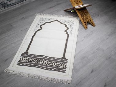 Hira Saçaklı Şönil Dokuma Seccade - Thumbnail